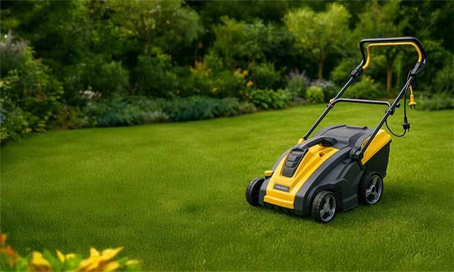 grasmaaier in de tuin